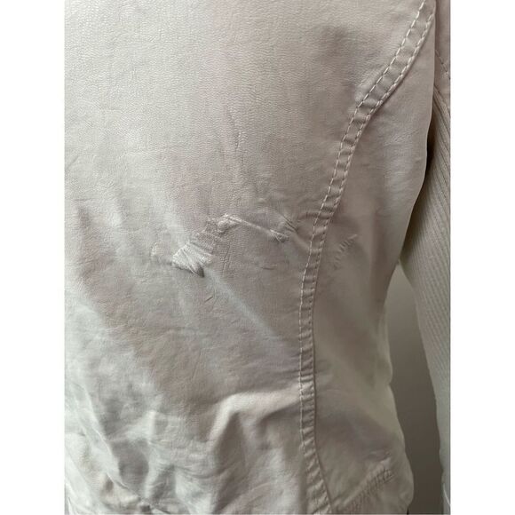 Ci Sono Light Cream Bomber Jacket with Zippers - Picture 6 of 9